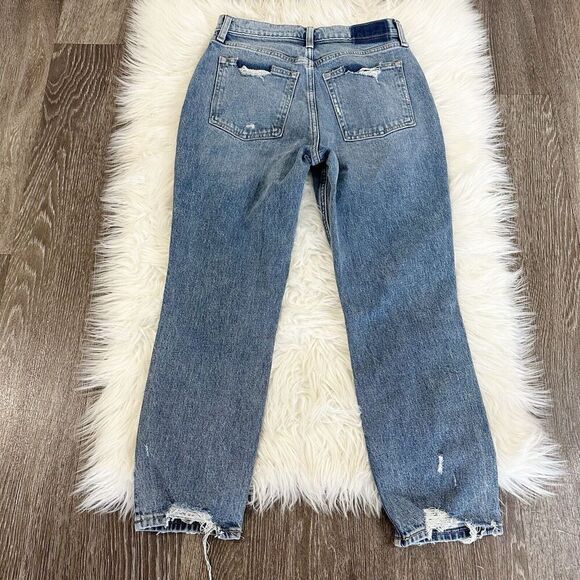 Abercrombie & Fitch Womens High Rise Jeans Size 26/2S Denim Blue Distressed - Picture 2 of 8